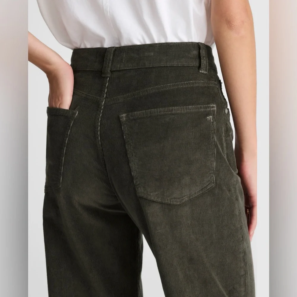 Madewell The Balloon Pant in Corduroy Graphite‎ Green Sz 29 Sample